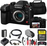 Panasonic Lumix GH6 Mirrorless Camera (DC-GH6BODY) + Sony 64GB SD Card + Card Reader + Case + Flex Tripod + Hand Strap + Memory Wallet + Cap Keeper + Cleaning Kit