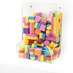 SimplyImagine Acrylic Wall Toy Dispenser, Hanging Organizer and Storage Bin for Children’s Playroom - Clear Holder Blocks, Cars, Trains, Balls, Darts, Snacks & More, Container Indoor/Outdoor