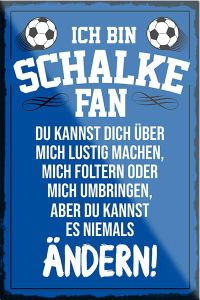 schilderkreis24 Football Magnet "Schalke Fan" Decorative Fridge Magnet Item Sport Club Gift Idea Club Christmas Football Fan Lovers Enthusiasts 9 x 6 cm