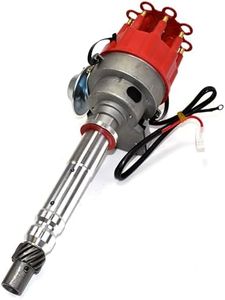 A-Team Performance R2R Complete Distributor - Ready 2 Run for Chevy SBC BBC 283-454 Series - Automotive Replacement Ignition Parts Two-Wire Installation with Red Cap