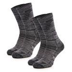 Merino Wool Hiking Socks - Premium Sport Socks For Men and Women - 85% Wool Hike Socks Unisex (Black Marble Pack of 2, 9-12)