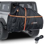 Faireach 800D Waterproof Bike Cover for Transport on Rack, Outdoor Bicycle Cover for 2 Bikes with Straps & Storage Bag, Windproof Heavy Duty Bike Covers for Rear Car Hitch Travel Storage