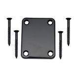 Musiclily Metal Guitar Neck Plate for Fender Strat Tele Style Electric Guitar or Bass,Black