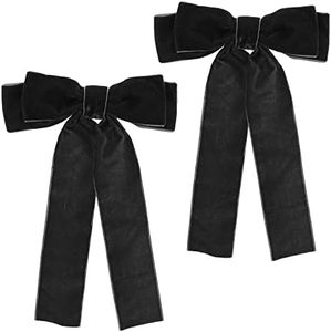 Molain Pasadores para el pelo lazos clips de cinta bufanda kawaii pin francés horquilla larga grande cocodrilo accesorios estéticos lindos para el pelo accesorios para mujeres y niñas (negro)
