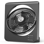 10" Battery Operated Table Fan, 20000mAh Rechargeable Box Fan - Portable Desk Fan with 4 Speeds & 4 Timer Setting 55 Hrs Work for Travel Camping Bedroom Outdoor & Indoor Hurricane Emergency