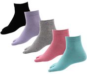 RC. ROYAL CLASS Women's Solid Plain Cotton Ankle Length Thumb Multicolored Socks (Pack Of 5 Pairs)