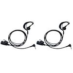 TDYU 2.5mm Earpiece with Mic Ptt Walkie Talkie Headset with 1 Pin for Motorola MH230R MR350R T200 T200TP T260 T260TP T460 T600 MT350R Two Way Radio 2Pack