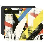 Modern Abstract Art Mouse Pad - Bold Graphic Design in Yellow, Blue, and Red Mouse Mat - Non-Slip Rubber Base - 9.5 x 7.9 x 0.12 Inches Mousepad for Home and Office