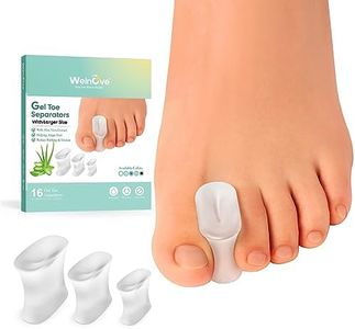Welnove Séparateurs d'orteils en gel améliorés – Lot de 16 espaceurs d'orteils en silicone infusé à l'extrait d'aloe vera pour redresser les orteils, les oignons, les callosités – Correcteur d'oignon