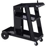 DURHAND 3 Tier Welding Cart Welder Trolley Garage Welding/Plasma Cutter Cart for Tanks Gas Bottles w/Safety Chain Black