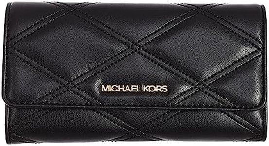 Michael Kors Jet Set Travel Grand Portefeuille à Trois Volets en Cuir Vegan (Noir)