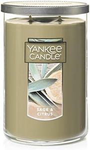 Yankee Candle Sage & Citrus Scented, Classic 22oz Large Tumbler 2-Wick Candle, Over 75 Hours of Burn Time