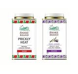 SNAKE BRAND Prickly Heat Cooling Body Powder 140g Twin Pack Classic & Relaxing Lavender (1 of Each)