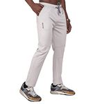 RiverHill Men's Lycra Stretchable Track Pants (Light Grey) - XXL