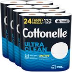 Cottonelle Ultra CleanCare Toilet Paper, Strong Bath Tissue, Biodegradable, Septic-Safe, 24 Mega Rolls