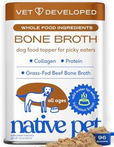 Native Pet Bone Broth for Dogs & Cats – Dog Bone Broth Powder - Dog Food Topper for Picky Eaters – Cat Broth & Dog Broth - Puppy Dog Gravy Topper for Dry Food – Beef Broth for Dogs & Cats – 9.5 oz