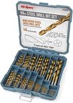 Hi-Spec 99 Piece SAE Multi Drill Bit Set for Metal and Wood Drilling with HSS Titanium Steel Bits. Complete in a Tray Case