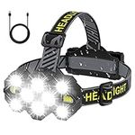 Victoper Head Torch Rechargeable v10000 2022 Upgraded 22000 Lumen Torches LED Super Bright Headlight 10 LEDs Modes Hands-Free Flashlight for Camping Fishing Cycling Hiking Waterproof, Black