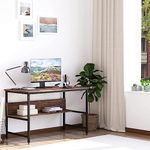 Everline Multipurpose Office Table/Study Table/Laptop Table/Computer Table/Reading, Writing Desk for Home & Office, Work from Home Essential 90x60x75 CM (Walnut Brown) Finish with Metal Legs