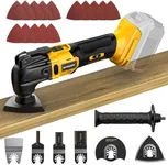 Oscillating Multi Tool for De-walt 20V Max Battery: Cordless Oscillating Tool - 6 Variable Speed 21000 OPM | Brushless Motor | Woodcutting Blades and Sanding Pad with Sheets | Tool Only