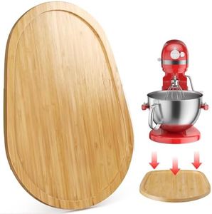 GuanQiao Food-Grade Bamboo Mixer Slider: For KitchenAid 5-8 Qt Bowl Lift Stand Mixer. Appliance Sliding Mat For Artisan, Kitchen Countertop Storage Accessories (Moving Tray)