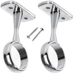 25mm Wardrobe Rail Supports Brackets Round Shaped Chrome Wardrobe Rail Centre Support Bracket Flange Socket for Ceiling Wardrobe Bracket 2 Pack with Screws.