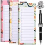 XINRUI 3 Pack Magnetic Grocery List for Fridge and 1 Magnetic Pen Clip, 150 Tear Off Sheets Magnetic Shopping List Pad to Do List Notepad for Shopping, Locker, Filing Cabinet, Reminders, Recipes