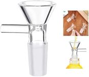 Dempiire Glass Funnel with Removable Silicone Base Compact Portable Multipurpose for Labs,Kitchen Bowls, Handle,Kitchen Funnels Bottles (Clear)