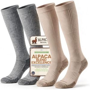 kelvna Alpaca Compression Socks for Men & Women, 15-20 mmhg for Flying