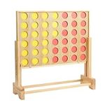 THE TWIDDLERS Giant Four In a Row Outdoor Garden Game with Portable Storage Bag, Wooden Connect Game for Kids and Adults, Height Adjustable up to 2.4ft / 72cm
