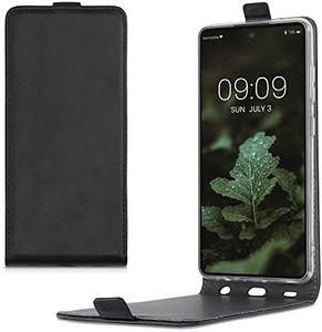 kwmobile Vertical Flip Case Compatible with Samsung Galaxy A52 / A52 5G / A52s 5G - Case PU Leather Protective Flip Cover with Magnet - Black