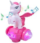 FAMOUS QUALITY Colorful 5D Unicorn Stunt Tricycle Toy Lights And Sound Electric Car Model Toy Vehicles Toys For Toddlers Baby Kids Children Birthday, Multi color