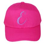 TeddyTs Personalised Initial Sparkle Embroidery Girl's Baseball Cap Sun Hat (5-10 Years) (Pink)