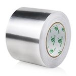 BOMEI PACK Aluminum Foil tape 100mm x 50m for home Heating,Ventilation HVAC air Ducts Repairing,Fixing,kitchenJointing,flame,Cold,heat resistant Moisture,Waterproof