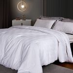 Luxury Silk Duvet Full Size (78"x90", 2.8kg), Quilted Silk Comforter/Quilt Filled with Long Strand Mulberry Silk-Warm and Lightweight for All Seasons, with 100% Long Staple Cotton Cover 400TC-White