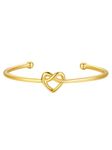 Gold Bracelets for Women Bangle,14K Gold Plated Heart Love Knot Bracelet,Dainty Forever Bangle Bracelet for Mother Wife Bridesmaid