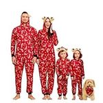 IFFEI Family Matching Pyjamas Christmas Festival One Piece Deer Hooded Jumpsuit Loungewear Pjs Pet Size