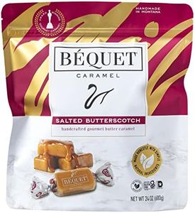 Béquet Salted Butterscotch Caramels – Soft, Individually Wrapped Gourmet Butterscotch Candy, Gluten‑Free & Kosher – 24 oz Resealable Pouch
