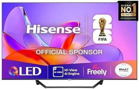 Hisense 43" 43A7QTUK QLED Smart AI TV - 4K Direct Lit Viewing, Quantum Dot Colour, Hi-View AI Engine, Dolby Vision, Dolby Atmos with with Freely, Disney +, YouTube, Netflix
