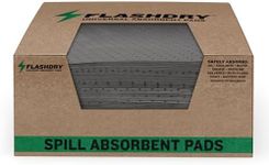 FlashDry - Universal Spill Absorbent Pads (100 Pads per Container) | 17.5” x 13.5” x 2mm Oil and All Purpose Premium Liquid Pads Packed in a Convenient Sturdy Dispensing Box (1)