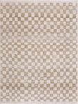 BoutiqueRugs Benjy Modern Checkered Area Rug - Contemporary Geometric Carpet for Living Room, Bedroom, Kids Room, Nursery - Cream, Gold - 5'3" x 7' (5x7)