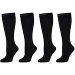 CompressionZ Compression Socks For Men & Women 30-40 mmHG Tight Stockings, Black 2 Pack, Medium