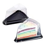 100Pcs PLastic Cake Slice Box with 