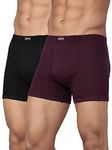 Levi's Men's Cotton Style #010 Comfort Regular Fit Solid Boxer (Pack of 2) (#010-BOXER Brief-BLK/Wine-P2_Black, M)