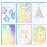 Hallmark Boxed Christmas Cards Assortment, Holographic Foil (6 Designs, 36 Cards with Envelopes)