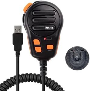 HYSHIKRA USB-A Microphone, Mic PTT and Programmable Key for American Truck Simulator, PC, Laptop, Cellphones, PC Game w/Microphone Holder and Programming Software(with Speaker Function)
