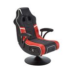 X ROCKER Viper 2.1 Foldable Gaming Chair with Speakers and Subwoofer for Gamers, Audio Pedestal Console Games Chair, Faux Leather PU with Bluetooth, Compatible with XBOX PS4 PS5 Switch - Black/Red