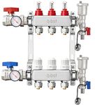 3-Branch Radiant Floor Heating Manifold with 304 Stainless Steel for PEX Tubing