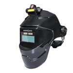 amiciCare Solar-Powered Auto-Darkening Welding Helmet, Automatic Dimming Facemask for Welding & Grinding with Rechargeable Torch for Day and Night Work