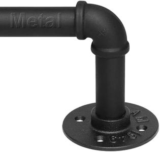 Refrze Curtain Rods for Windows 66 to 120 Inch, 1"Black Curtain Rod Industrial Wrap Around,Adjustable Heavy Duty Blackout Curtain Rods for Ceiling,Bedroom,Outdoor Patio